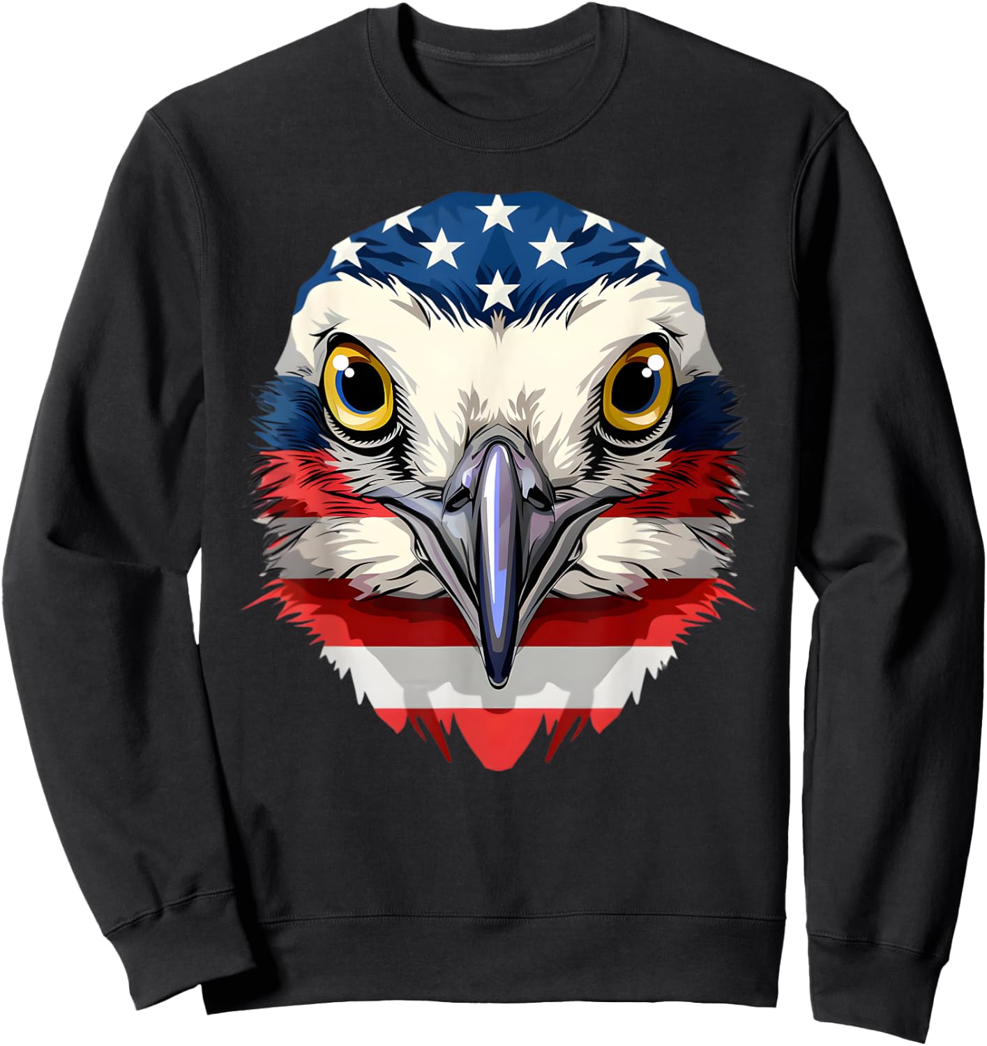 American Flag Killdeer Face Patriotic Bird Face 4th Of July Sweatshirt - Sweatshirt | Black