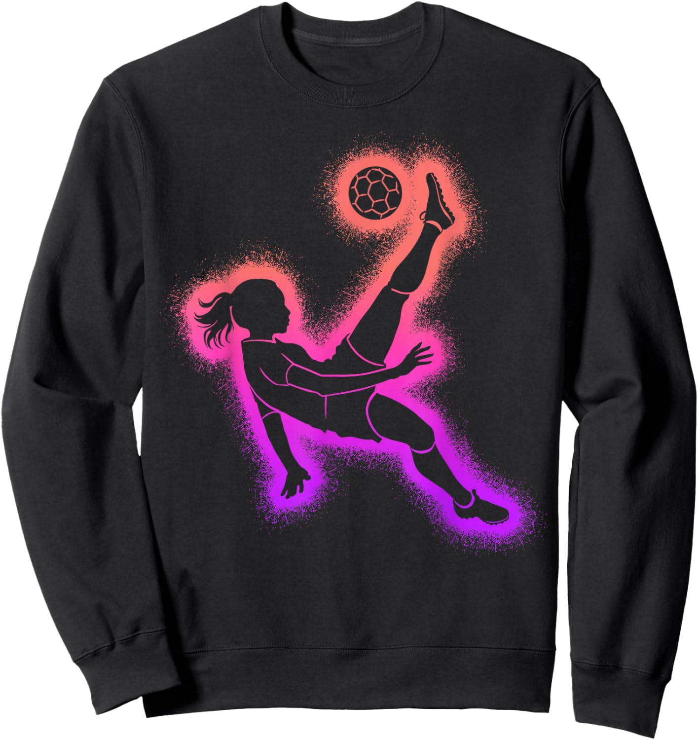 Soccer Player Girl Kids Women Soccer Girls Sweatshirt - Sweatshirt | Black