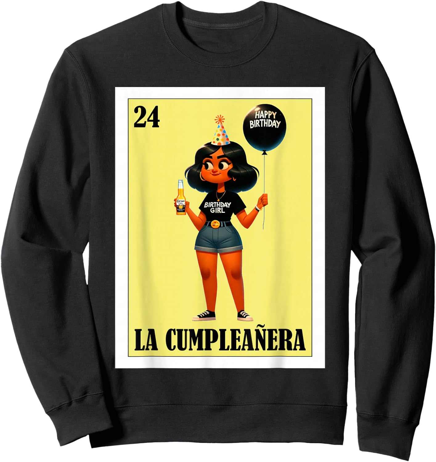 Funny Mexican Birthday Girl Design - La Cumpleañera Sweatshirt - Sweatshirt | Black