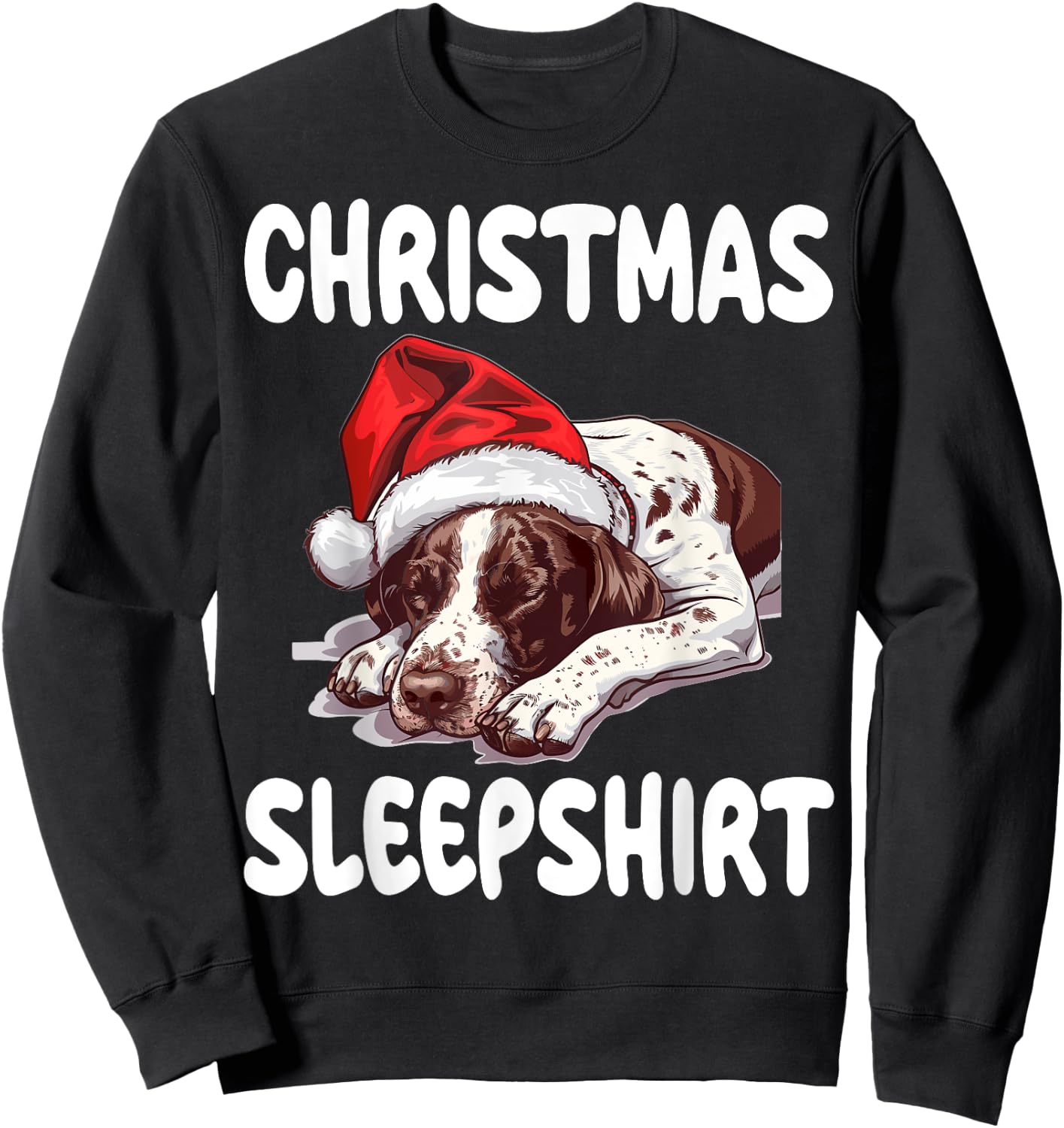 Cute German Shorthaired Pointer Dog Official Christmas Sweatshirt - Sweatshirt | Black