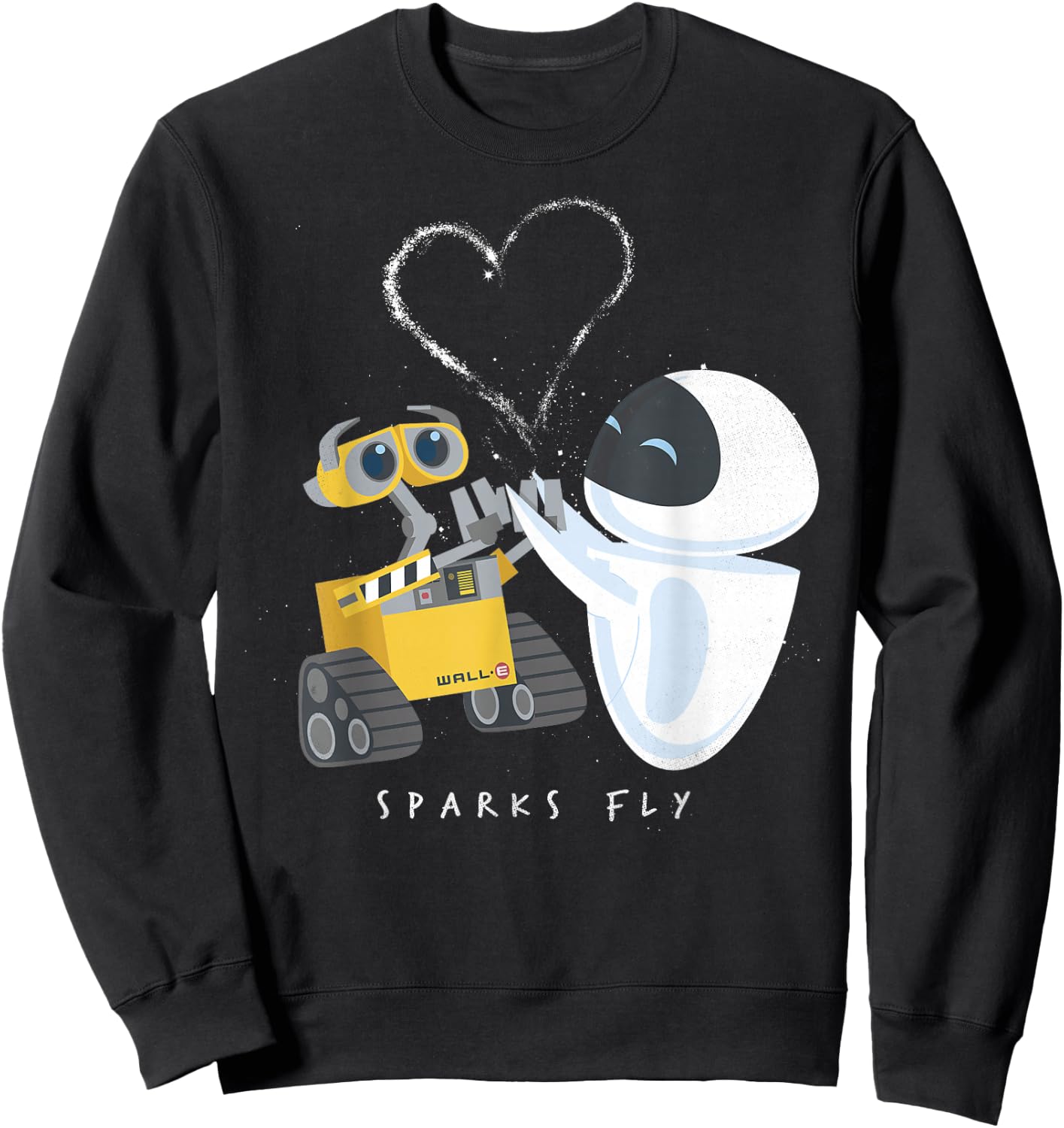 Disney Pixar Wall-E Eve Heart Sparks Fly Sweatshirt - Sweatshirt | Black