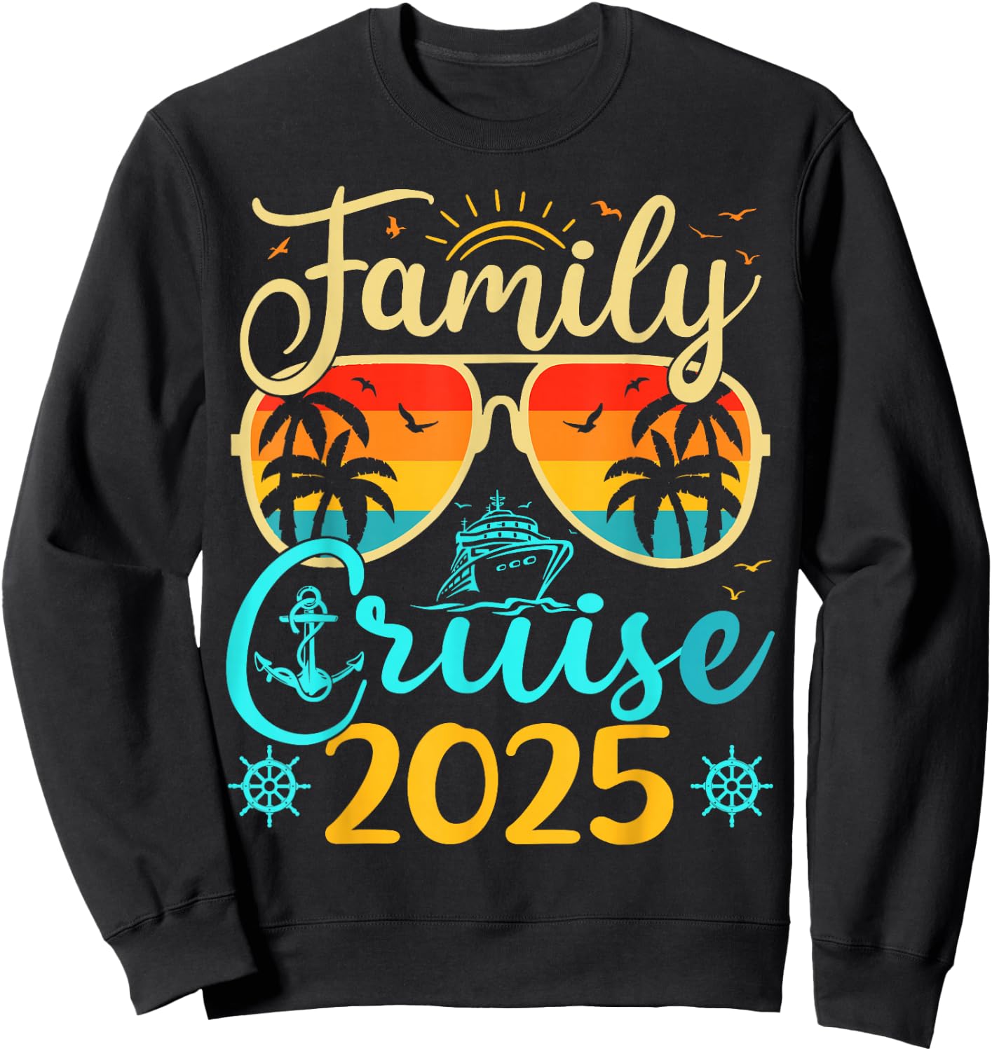 Family Cruise 2025 Summer Vacation Matching Family Cruise Sweatshirt - Sweatshirt | Black