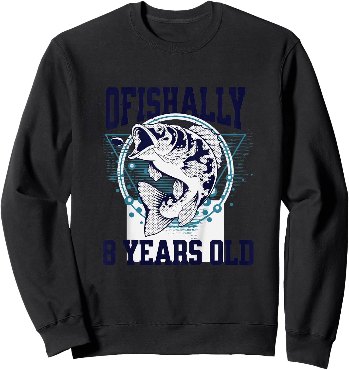 Kids Ofishally 8 Years Old, Eighth Birthday Sweatshirt - Sweatshirt | Black