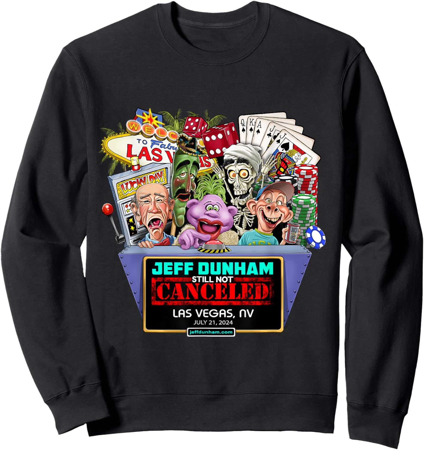 Jeff Dunham Las Vegas, NV (2024) Sweatshirt - Sweatshirt | Black