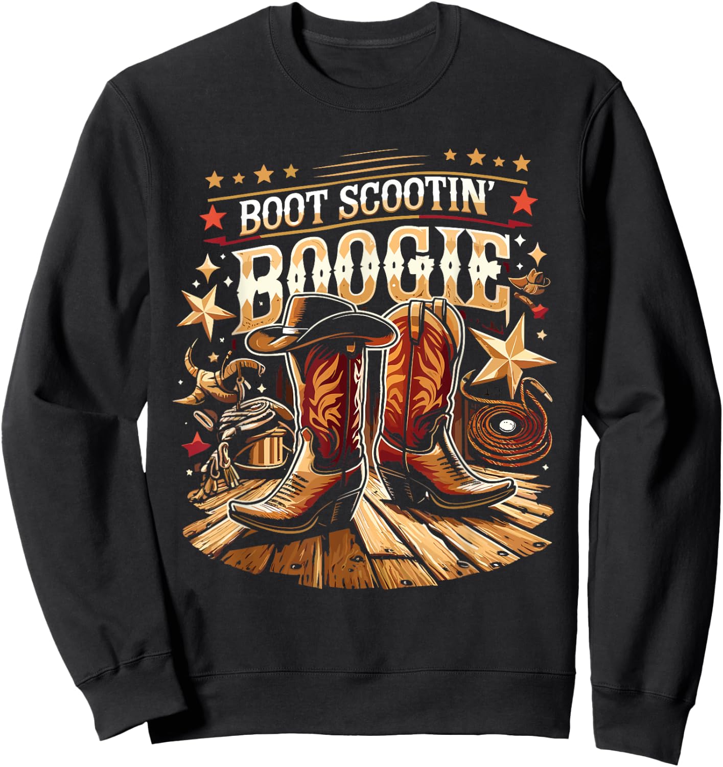 Boot Scootin’ Boogie Cowboy Western Cowboy Boots Sweatshirt - Sweatshirt | Black
