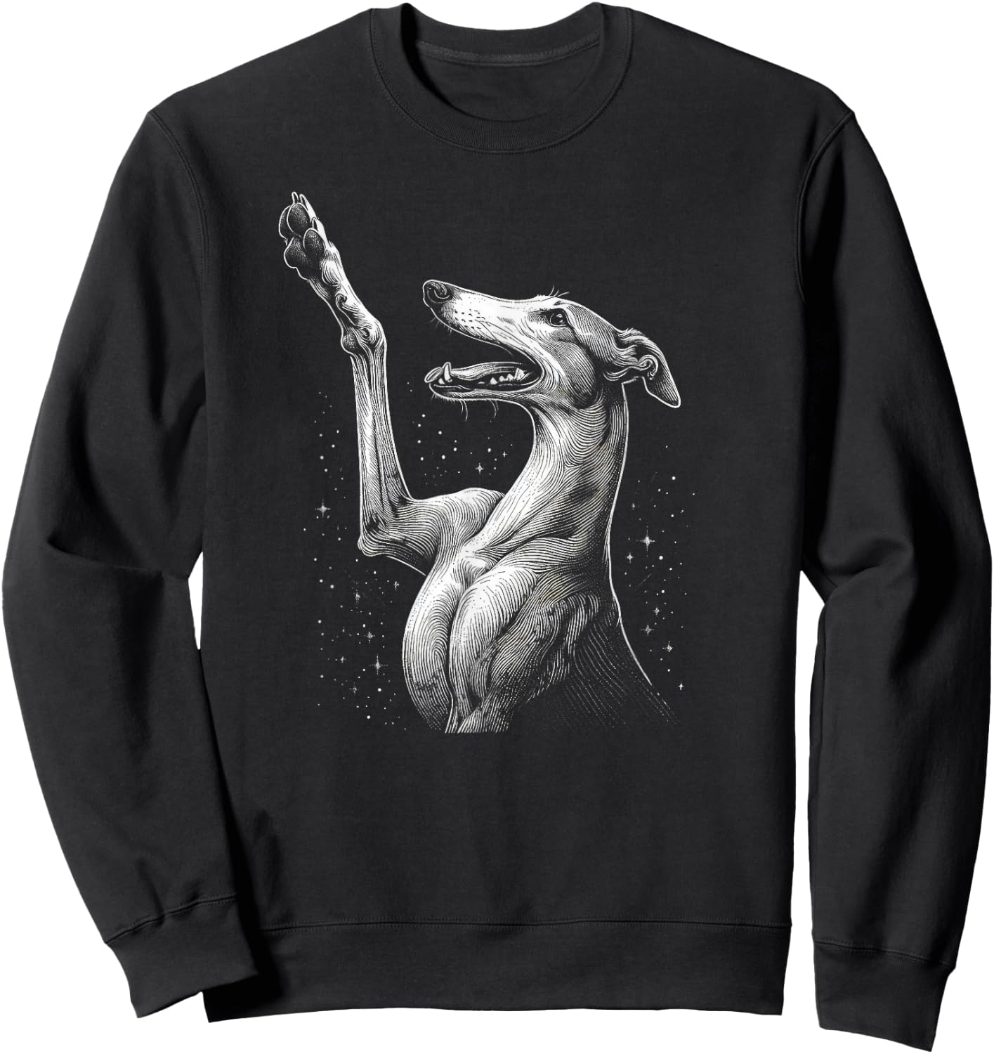 Greyhound Art Design and Men Sweatshirt - Sweatshirt | Black