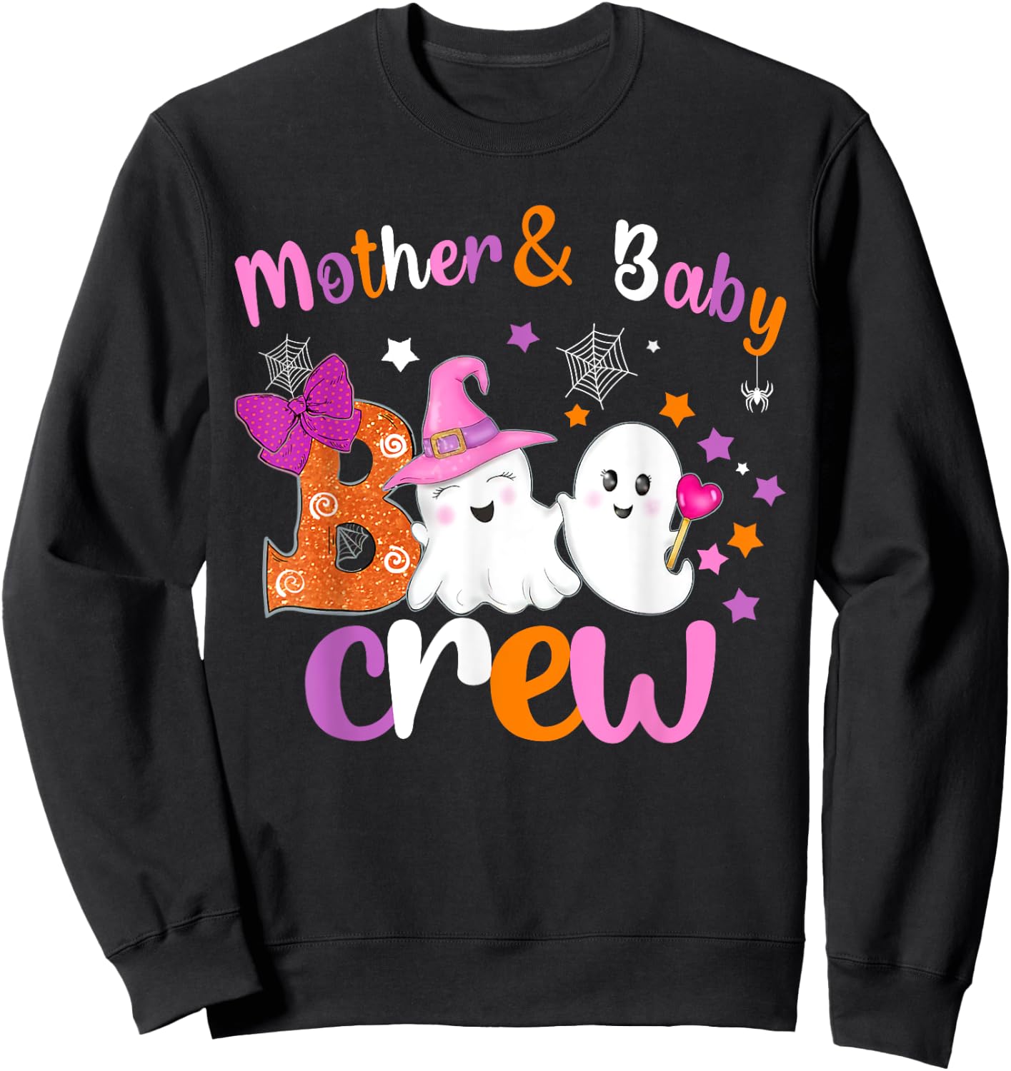 Mother & baby Boo Crew Halloween matching shirts Halloween Sweatshirt - Sweatshirt | Black