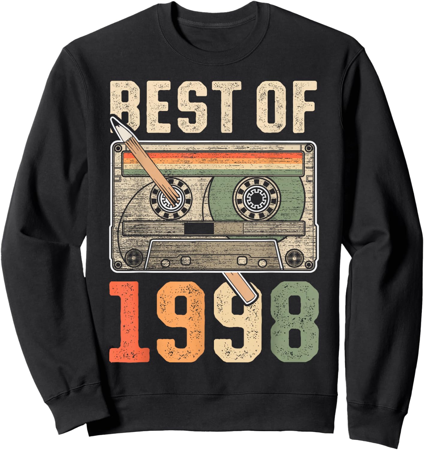 Best of 1998 Old Cassette 28th Birthday Retro Sweatshirt - Sweatshirt | Black