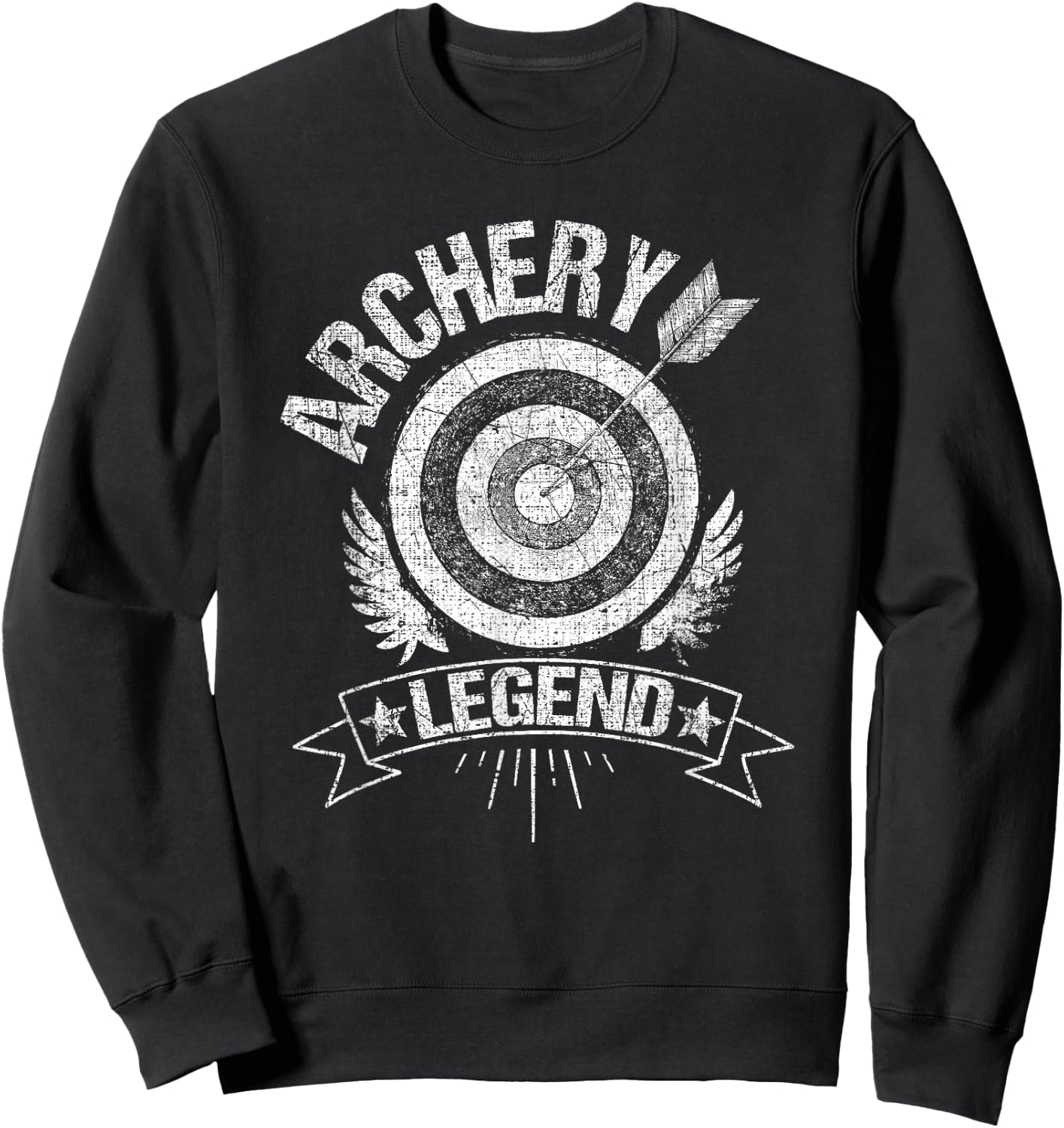 Archery Legend Vintage Bullseye Design Sweatshirt - Sweatshirt | Black