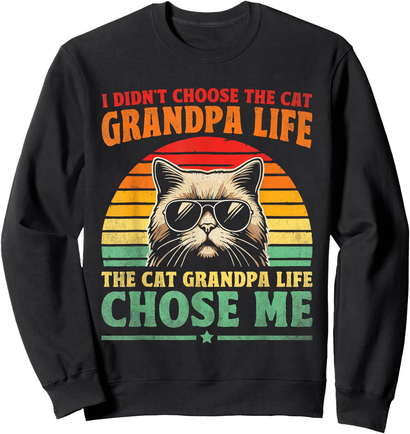 Cat Grandpa Life Cat Lover Grandpa Cat Grandfather Sweatshirt - Sweatshirt | Black