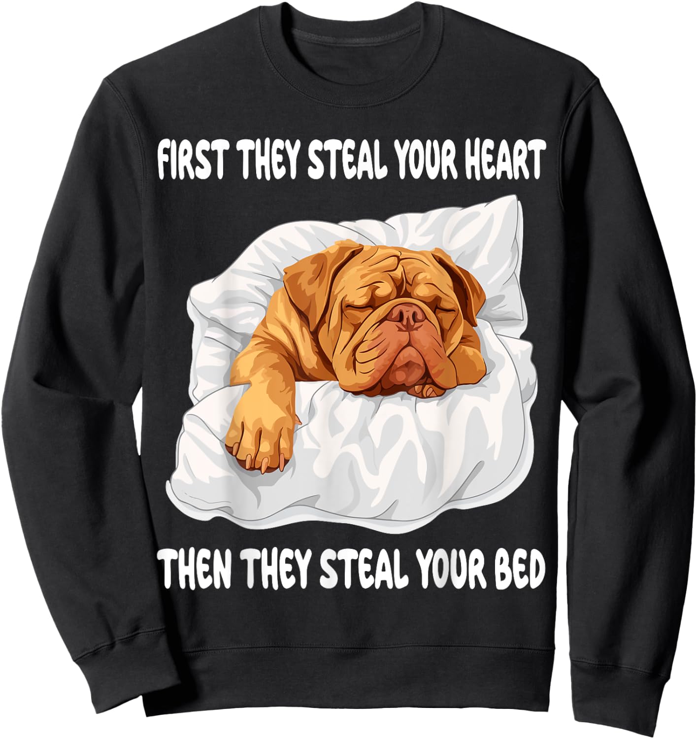 Dogue De Bordeaux Sleeping Pajamas Nightgown Sweatshirt - Sweatshirt | Black