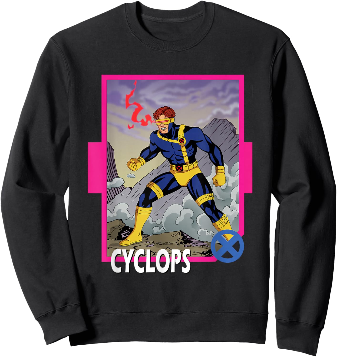 Marvel X-Men '97 Classic Cyclops Vintage Super Hero Card Sweatshirt - Sweatshirt | Black