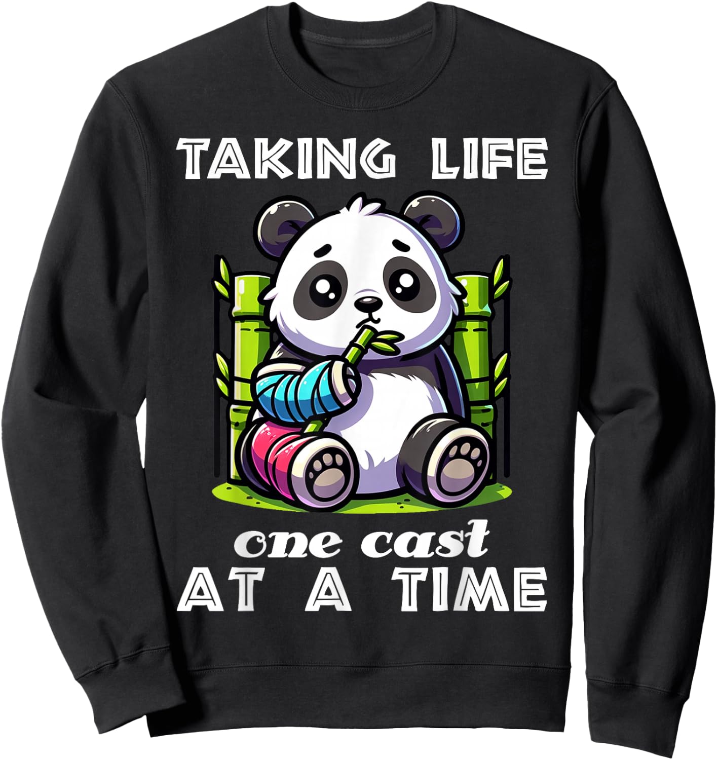 Taking Life One Cast At A Time Broken Arm Gifts For Kids Sweatshirt - Sweatshirt | Black
