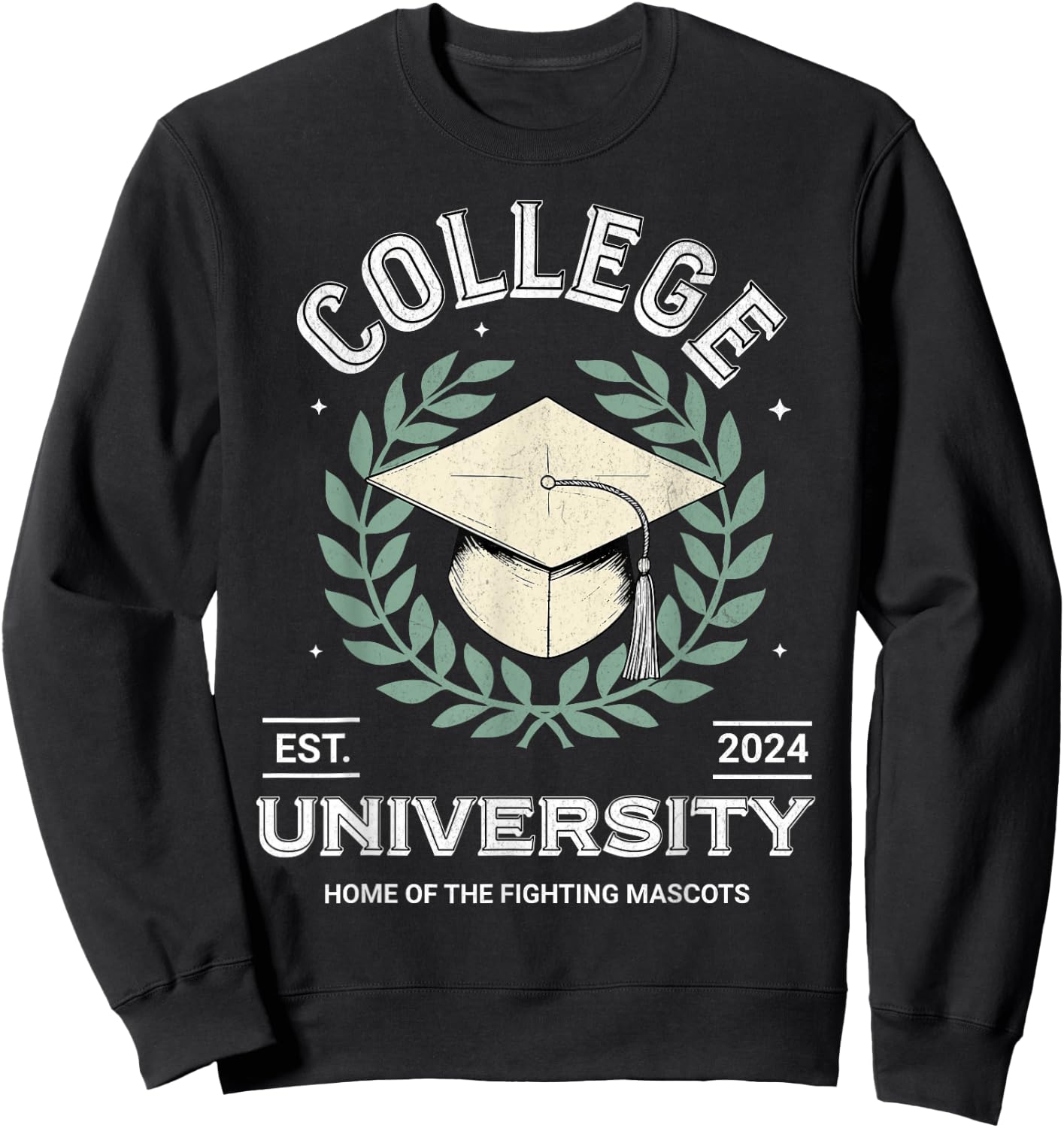 College University Retro Funny Generic Education Sweatshirt - Sweatshirt | Black