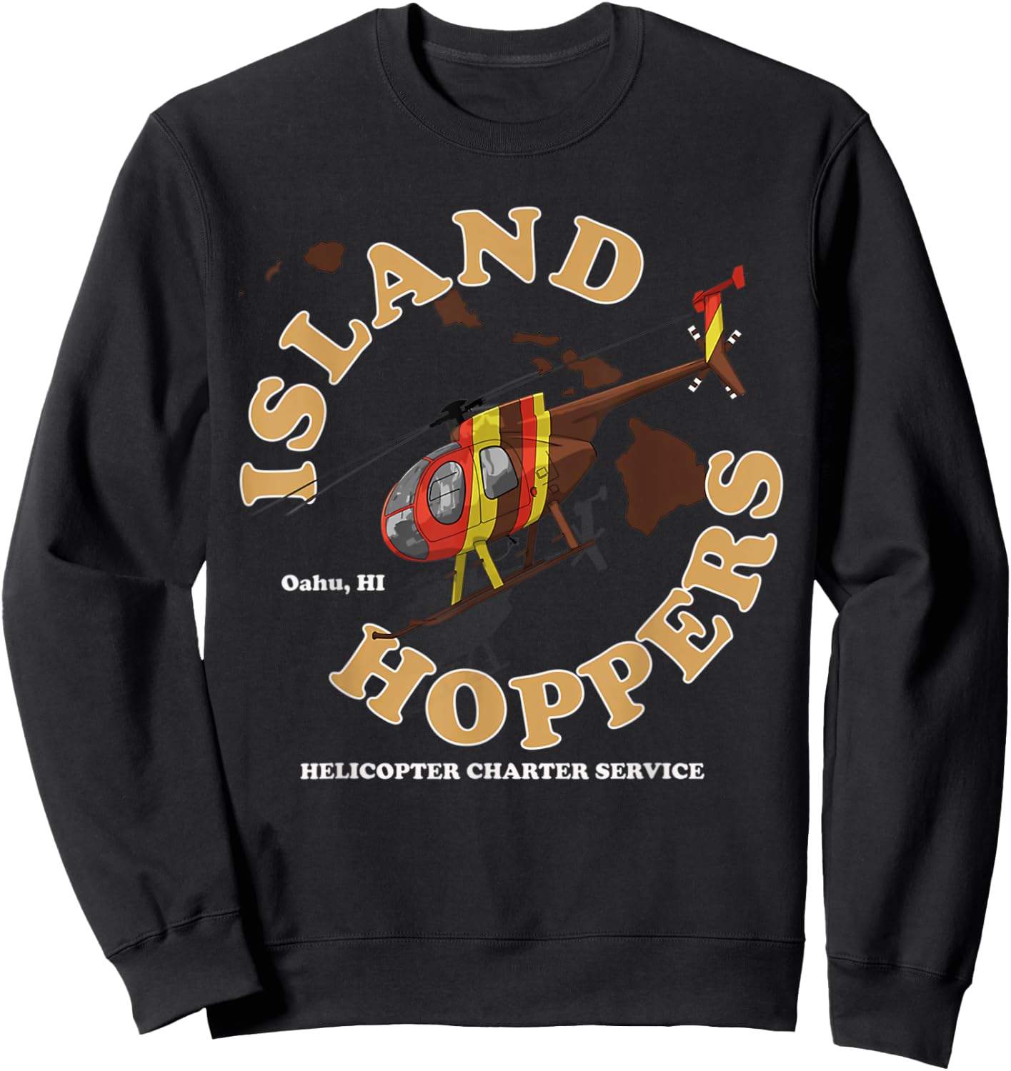 Magnum Island Helicopter Charter Service Hoppers Sweatshirt - Sweatshirt | Black
