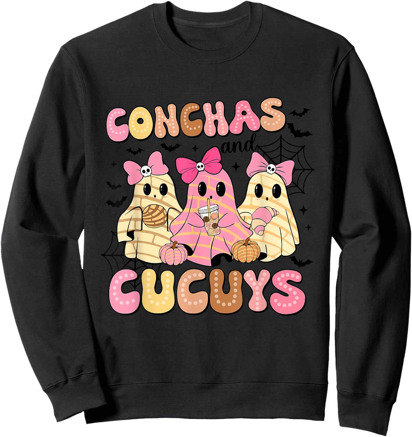 Conchas And Cucuys Spooky Season Halloween Sweatshirt - Sweatshirt | Black