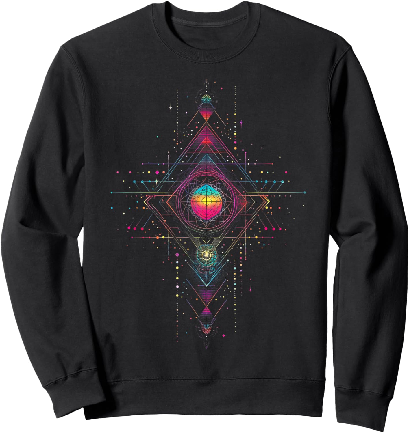 Sacred Geometry Metatron Cube Spiritual Yoga Sweatshirt - Sweatshirt | Black