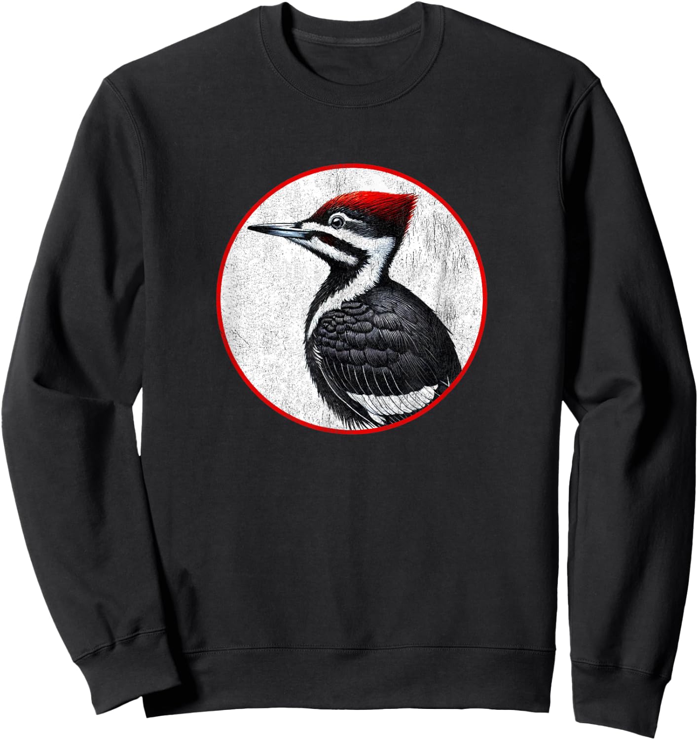 Colorful Retro Pileated Woodpecker Bird Design Sweatshirt - Sweatshirt | Black