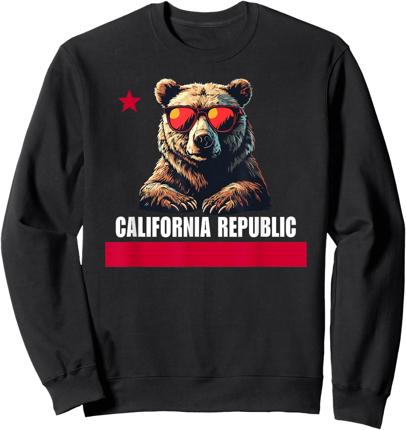 California The Golden State Bear Flag Sweatshirt - Sweatshirt | Black