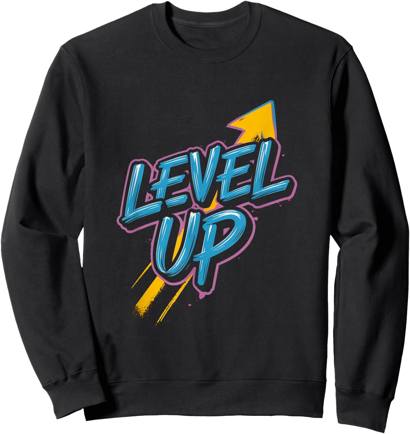 Retro Gaming Level Up Boys Girls Men Women Sweatshirt - Sweatshirt | Black