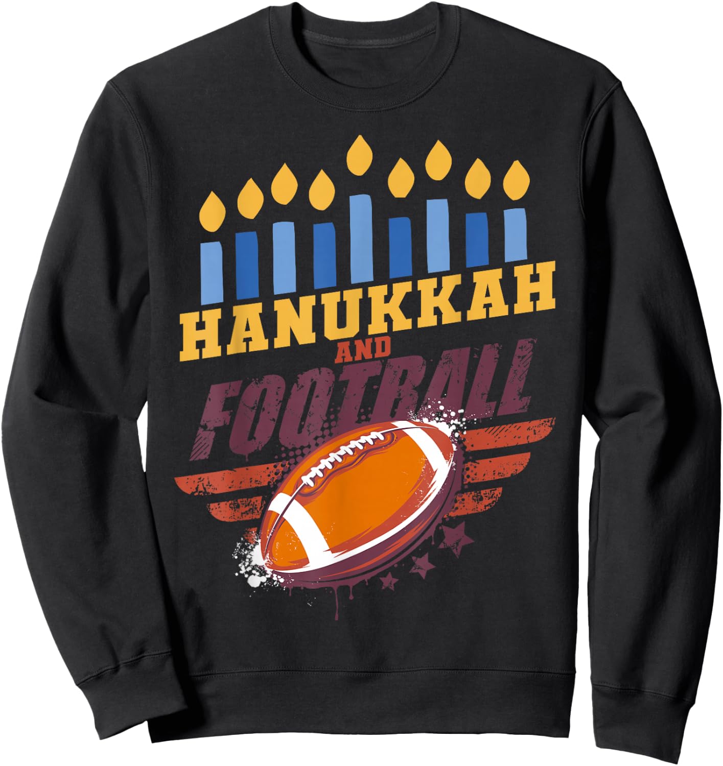 Funny Hanukkah Football Jewish Chanukah Sleeping Boys Sweatshirt - Sweatshirt | Black