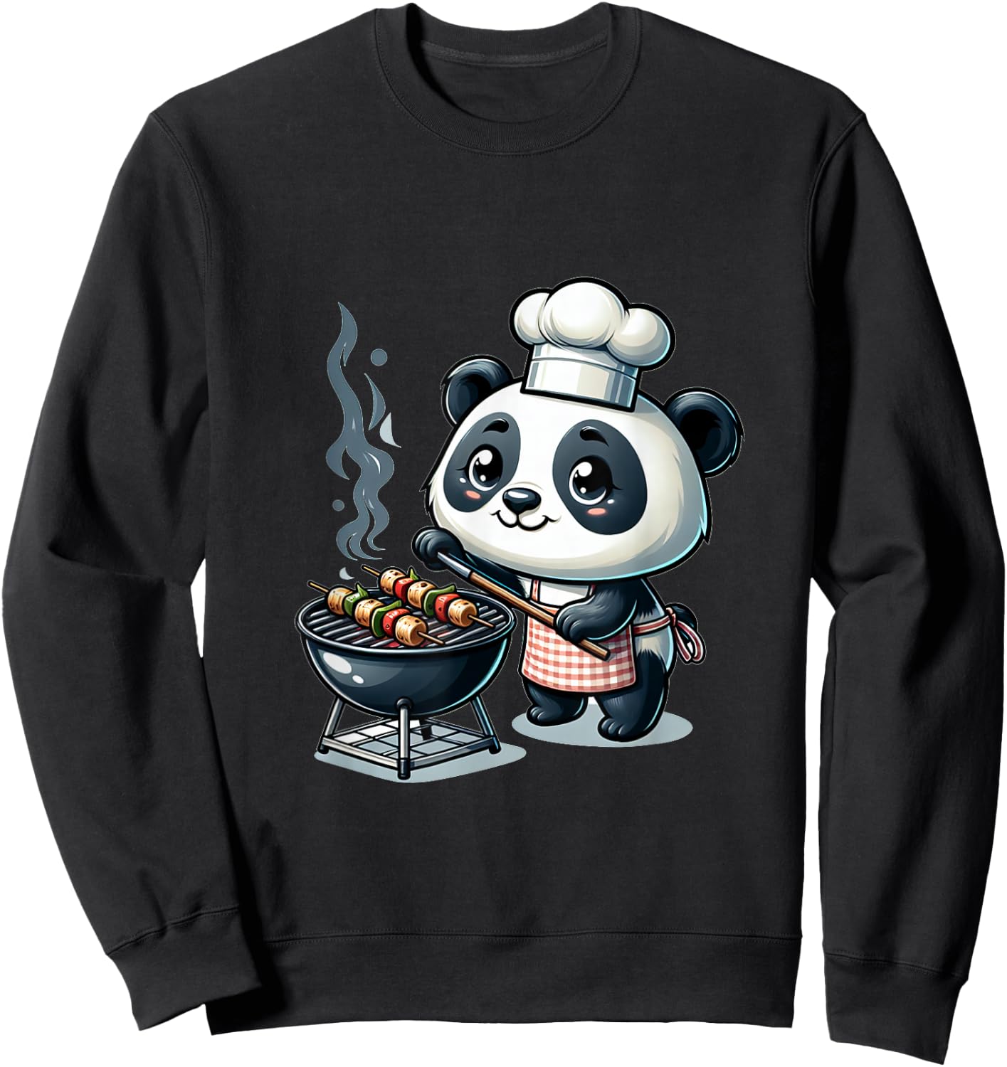 Cute BBQ Panda Sweatshirt - Sweatshirt | Black