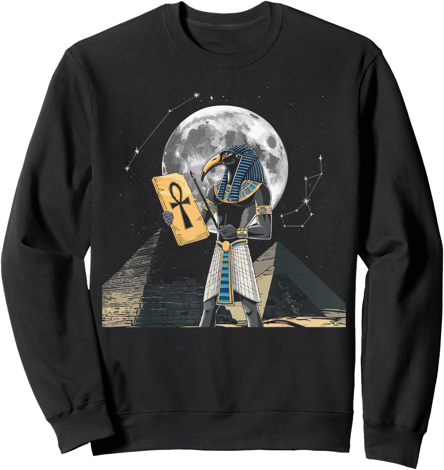 Thoth Egyptian God Egyptian Mythology Pyramid Ancient Egypt Sweatshirt - Sweatshirt | Black