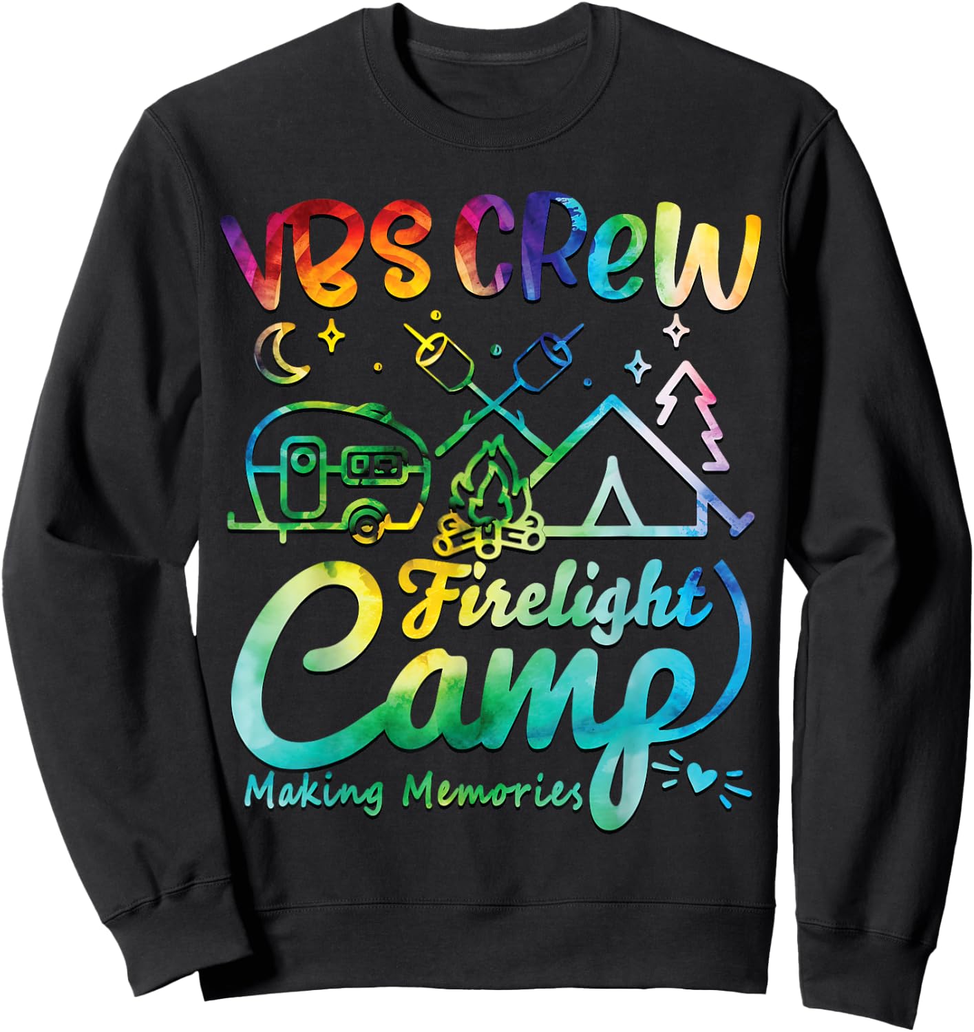 VBS Crew Camp Firelight Vacation Bible School Camping Camper Sweatshirt - Sweatshirt | Black
