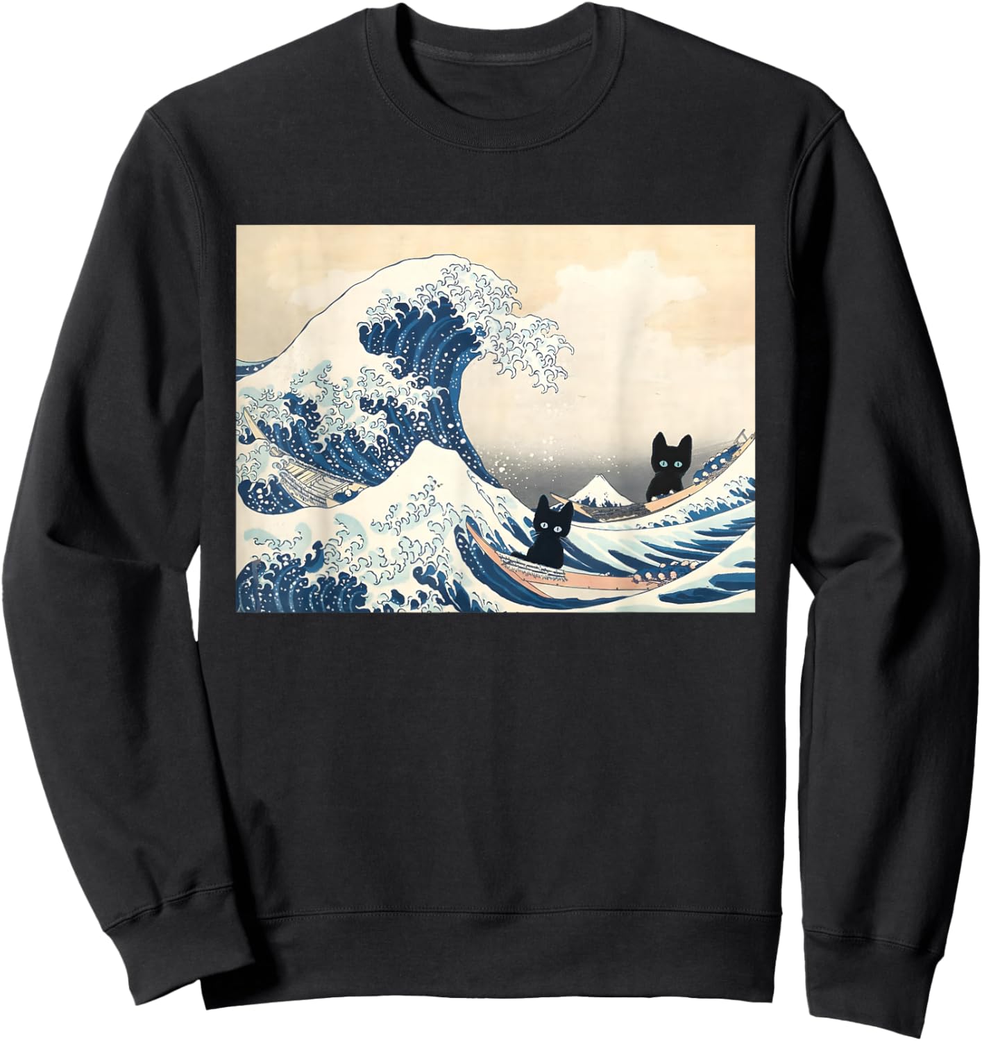 Black Cats Wave of Blue For Kamala 2024 Funny Sweatshirt - Sweatshirt | Black
