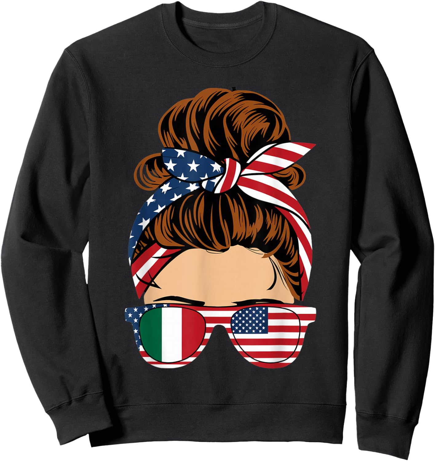American Italian Patriot Flag Women Girl Italy Grown Sweatshirt - Sweatshirt | Black