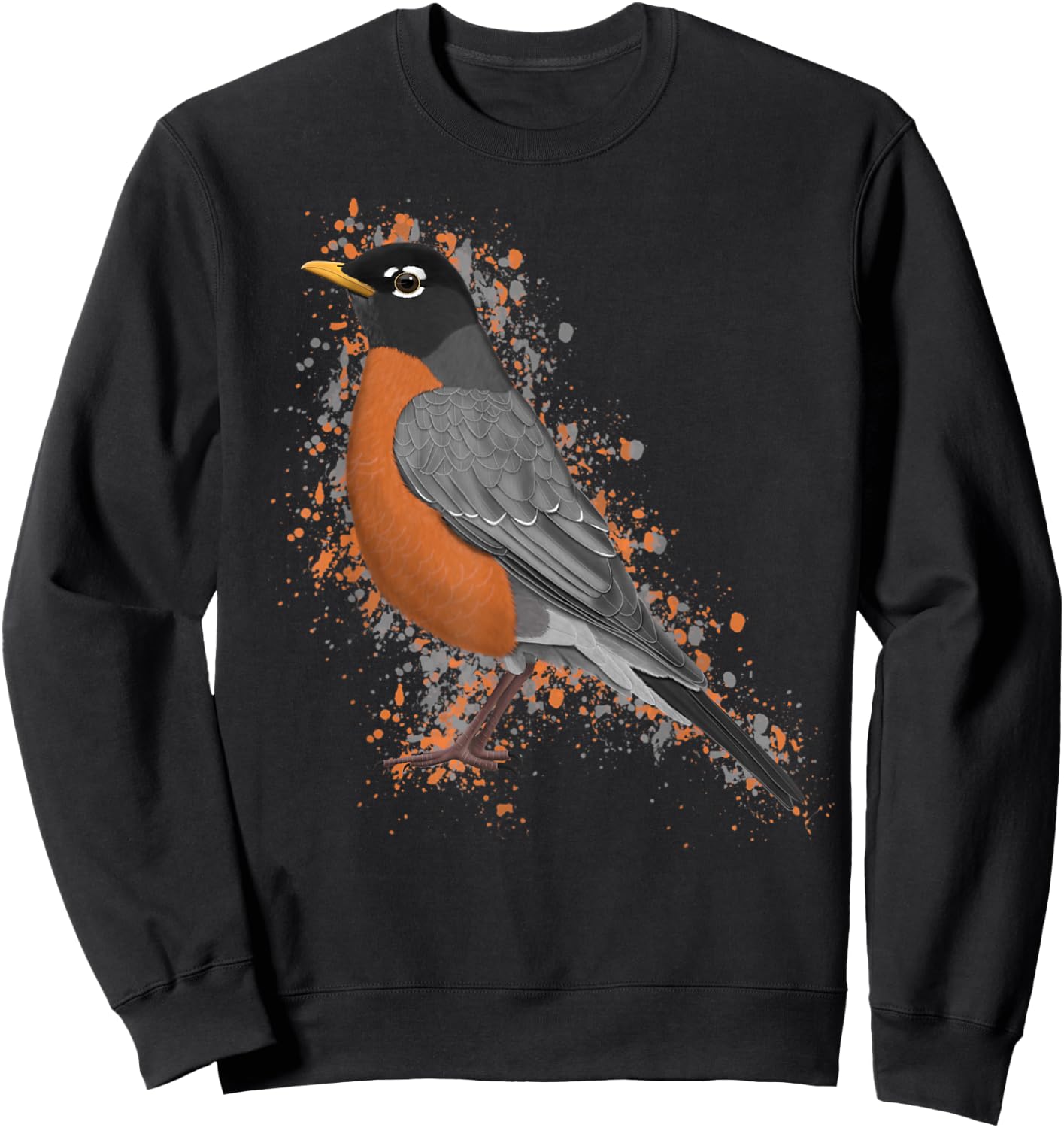 American Robin Bird Birder Birdlover Birdwatcher Animal Sweatshirt - Sweatshirt | Black