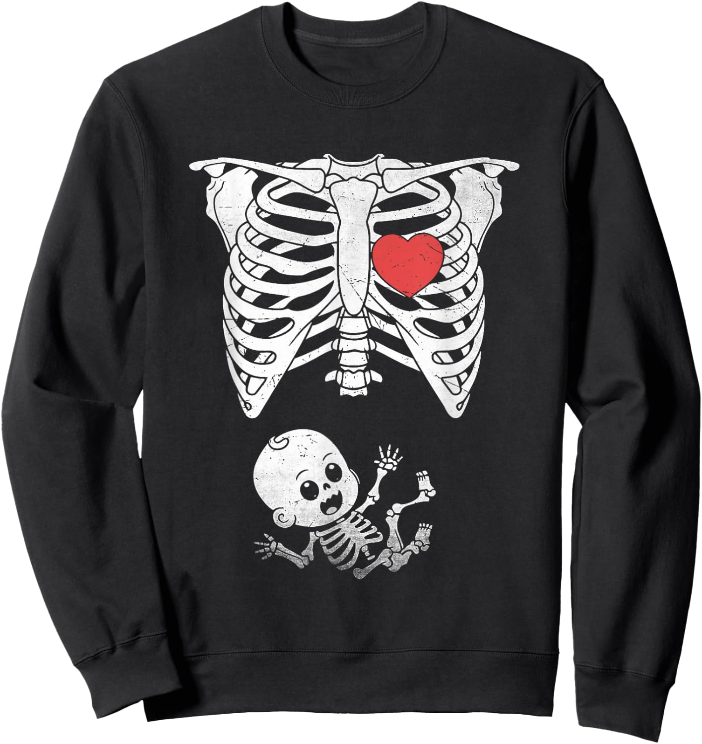 Skeleton Pregnancy Announcement XRay Halloween Moms Sweatshirt - Sweatshirt | Black
