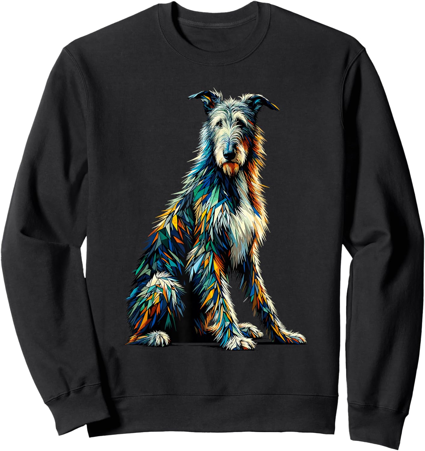 Polygon Art Irish Wolfhound Sweatshirt - Sweatshirt | Black