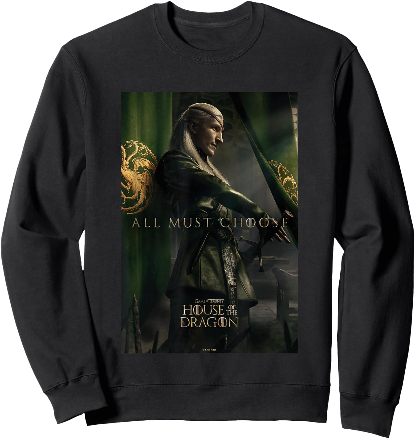 House of the Dragon All Must Choose Aemond Targaryen Vintage Sweatshirt - Sweatshirt | Black