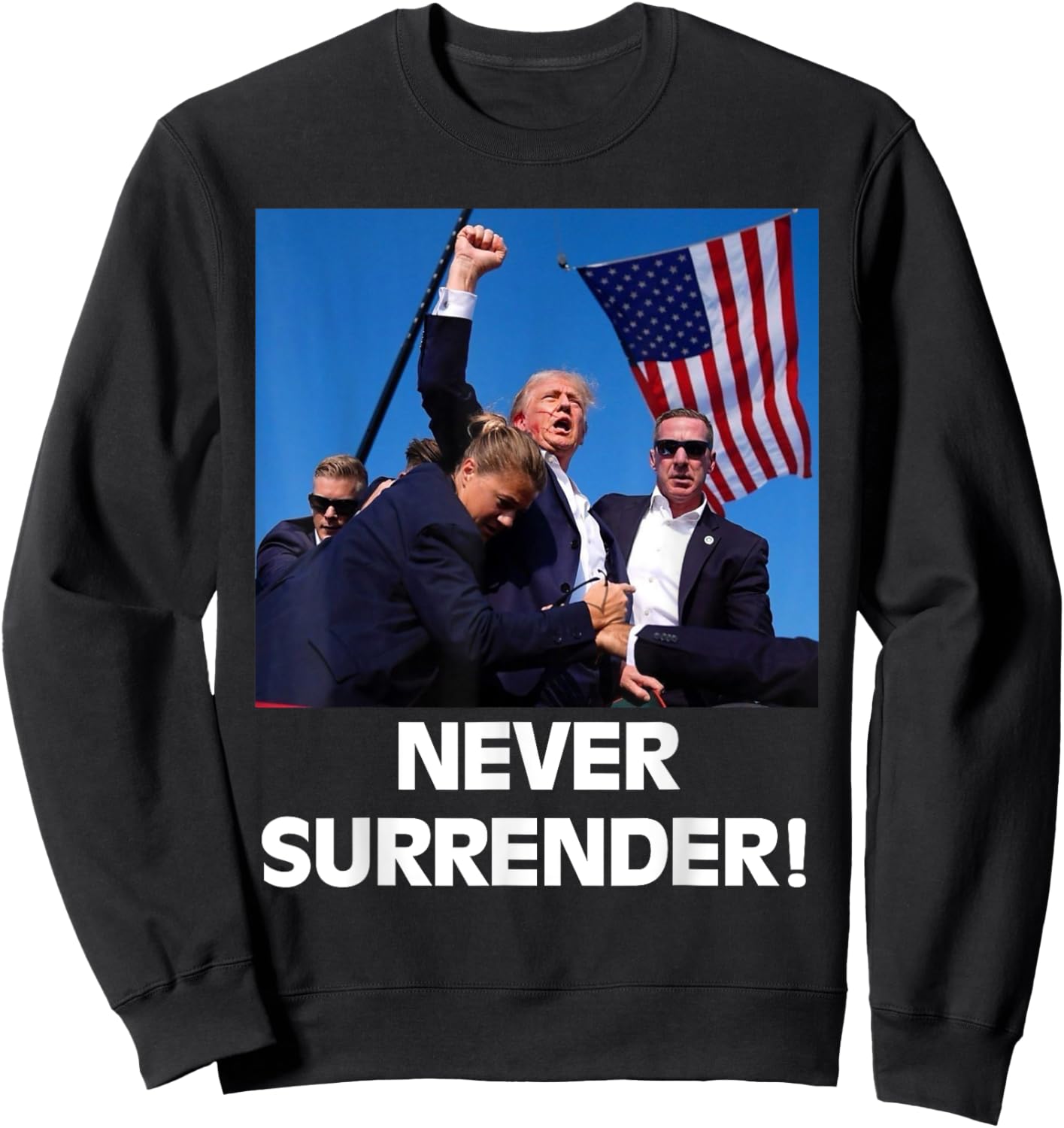 Pray for President Trump, Never Surrender ,God bless Trump Sweatshirt - Sweatshirt | Black
