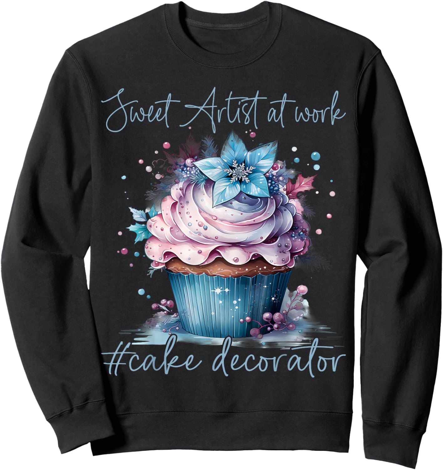 Sweet Artist at work cake decorator Cake Artist Heartbeat Sweatshirt - Sweatshirt | Black
