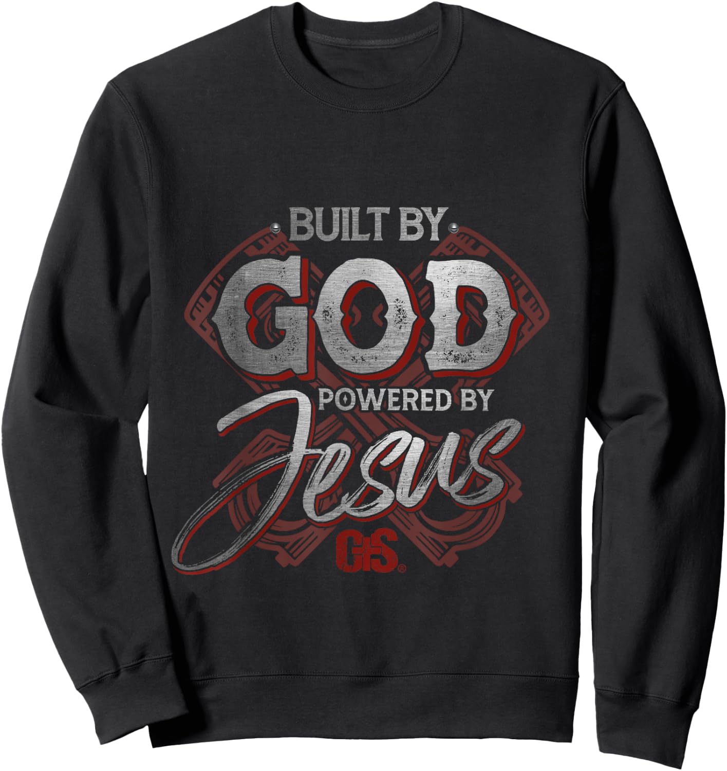 Built By God Powered By Jesus Religious Devout Christian Sweatshirt - Sweatshirt | Black