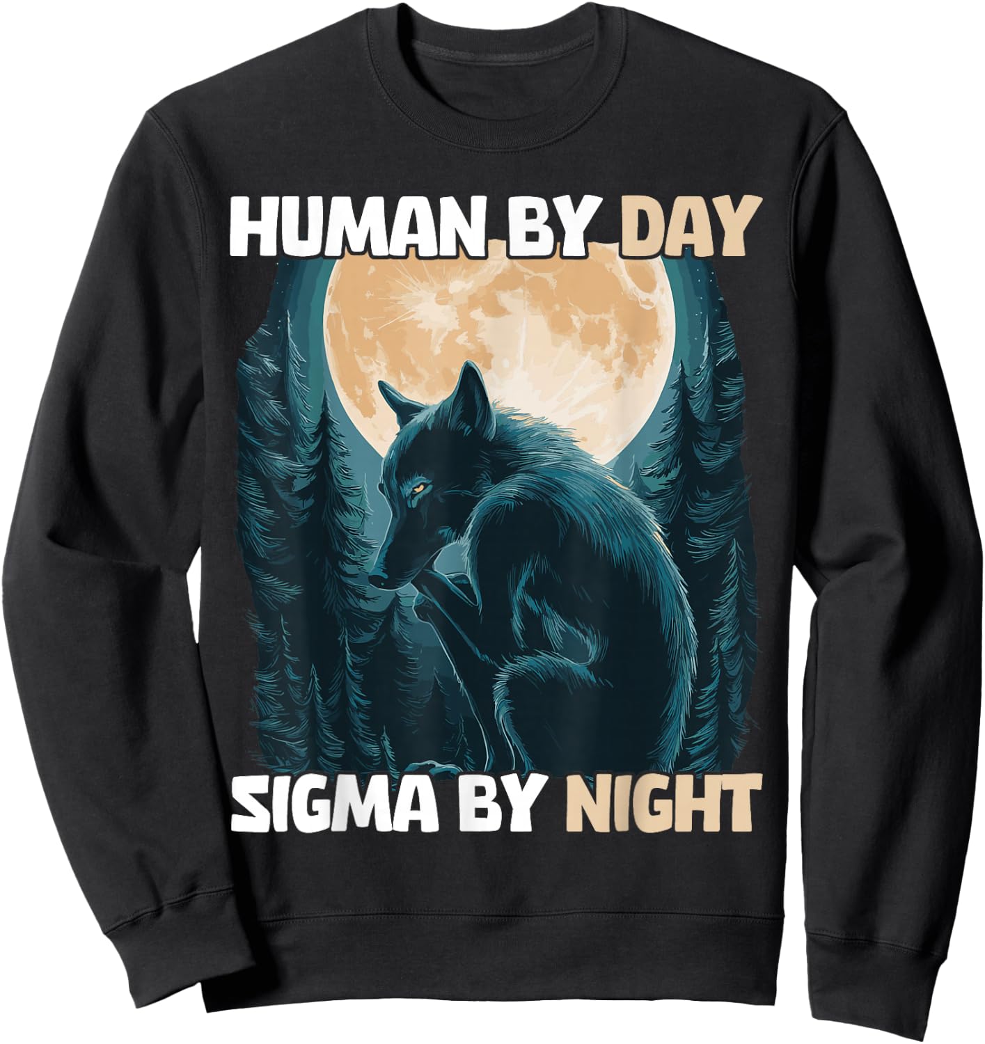 Human By Day Sigma By Night Sweatshirt - Sweatshirt | Black