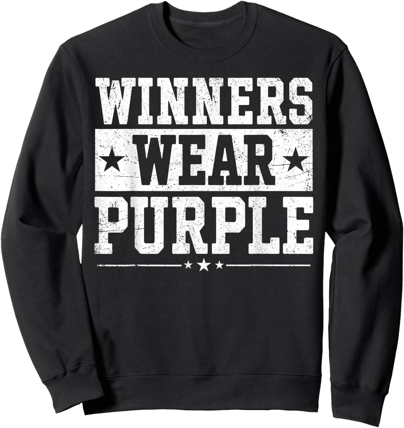 Winners Wear Purple Color War Camp Team Game Competition Sweatshirt - Sweatshirt | Black