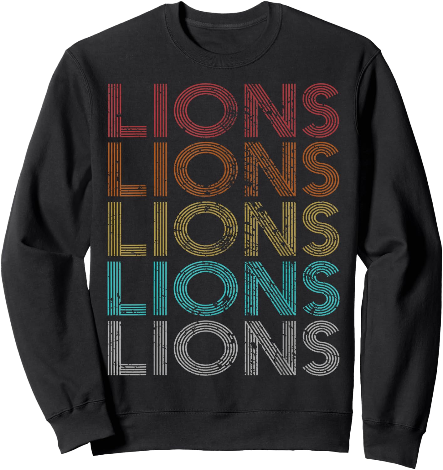 Retro Vintage Lions Sweatshirt - Sweatshirt | Black
