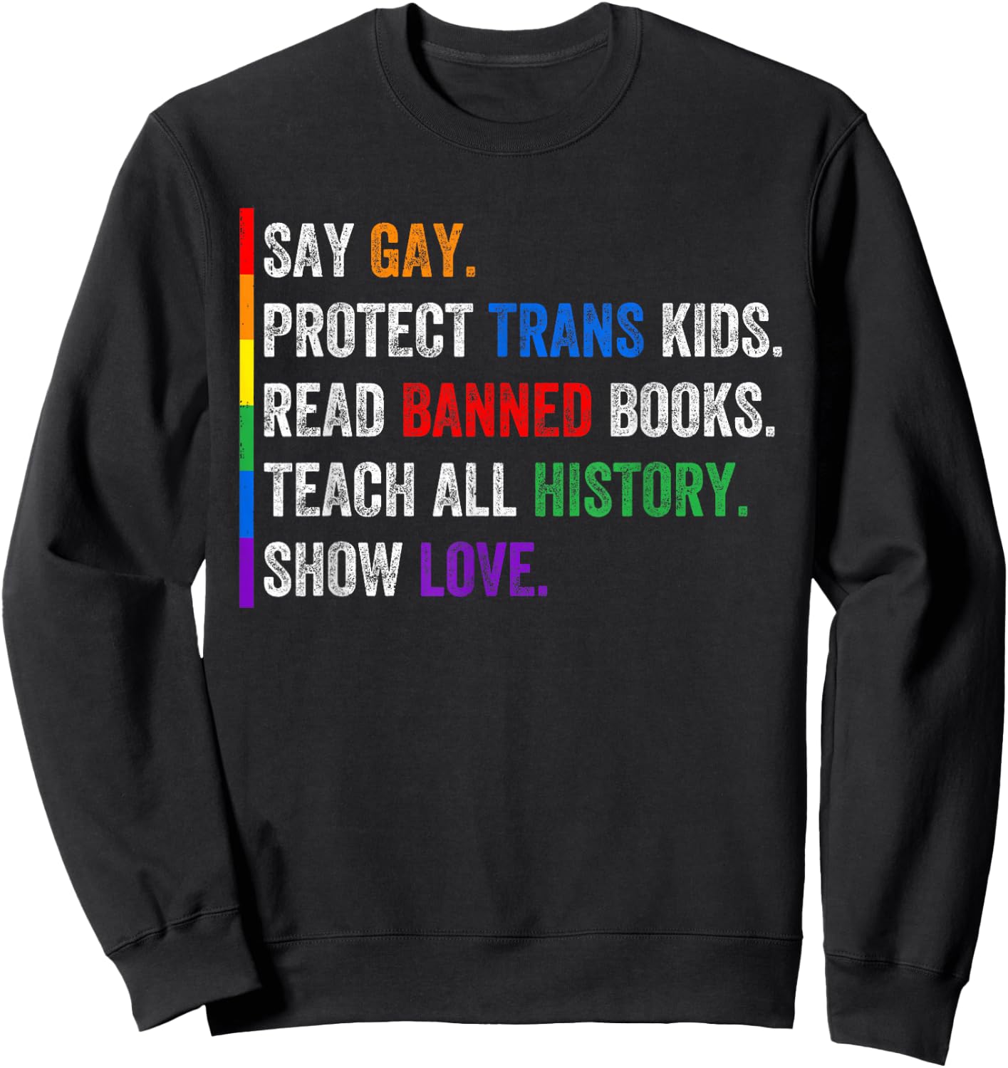 Protect Trans Kids Read Banned Books LGBTQ Ally Pride Month Sweatshirt - Sweatshirt | Black