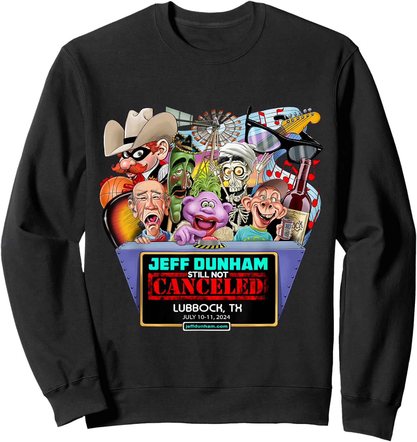 Jeff Dunham Lubbock, TX (2024) Sweatshirt - Sweatshirt | Black