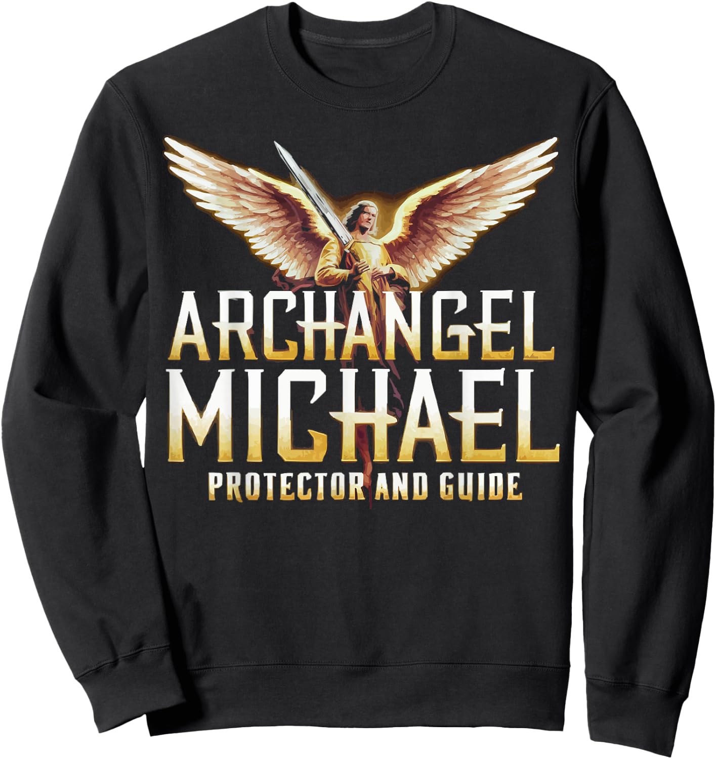 Archangel Michael Catholic Christianity Guardian Angel Sweatshirt - Sweatshirt | Black