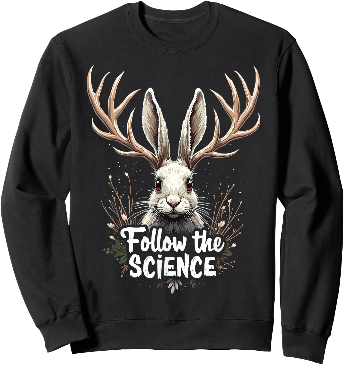 Jackalope Cryptid Mythical Rabbit Sweatshirt - Sweatshirt | Black