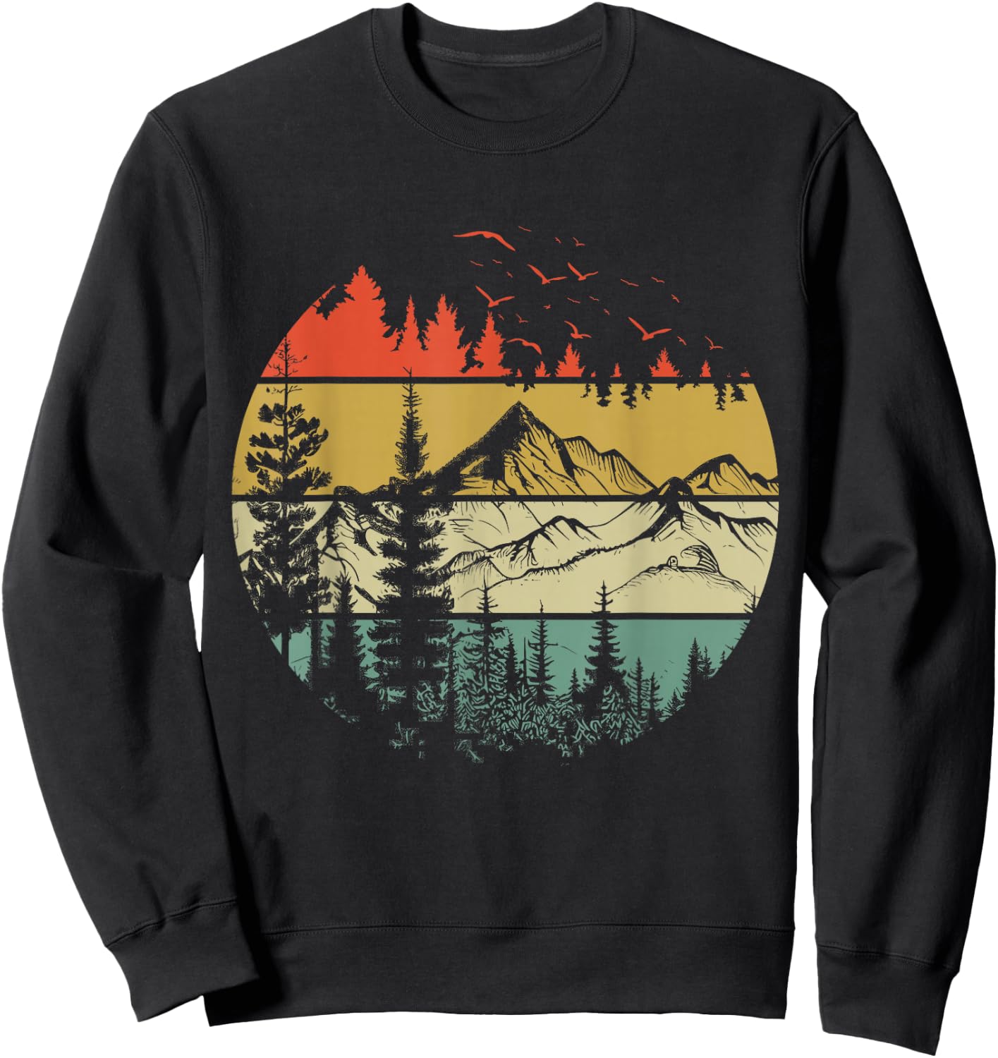 Trees Wildlife Nature Vintage Forest Sweatshirt - Sweatshirt | Black