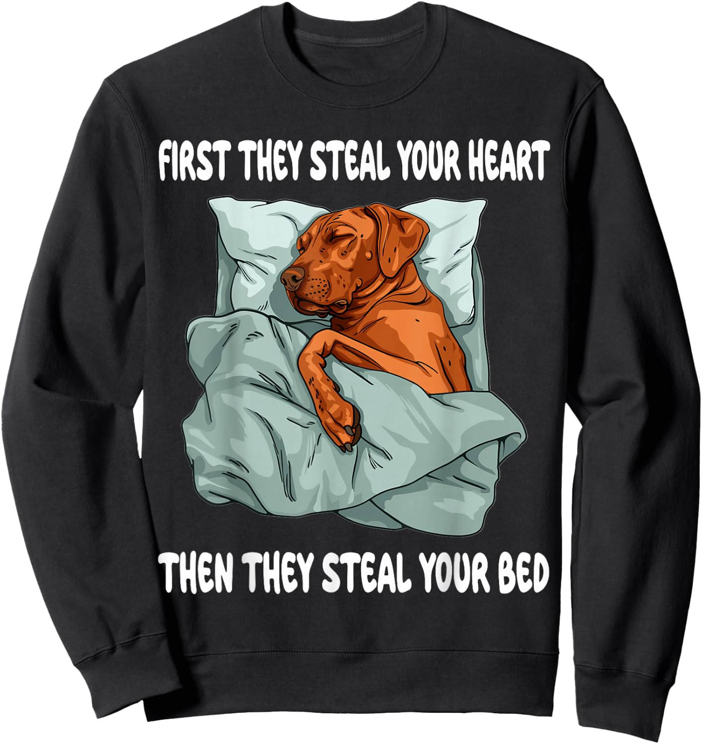 Rhodesian Ridgeback Sleeping Pajamas Nightgown Sweatshirt - Sweatshirt | Black