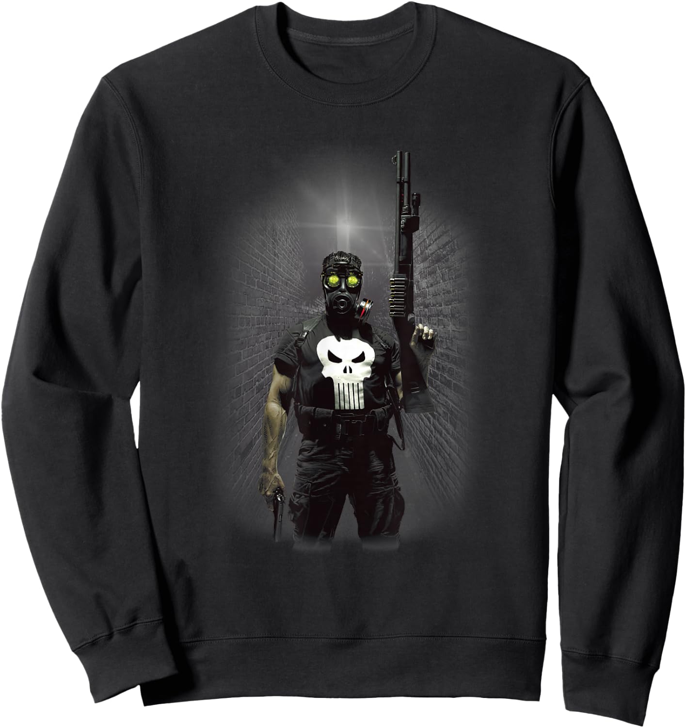 Marvel Comics Punisher Dark Alley Portrait Small Sweatshirt - Sweatshirt | Black