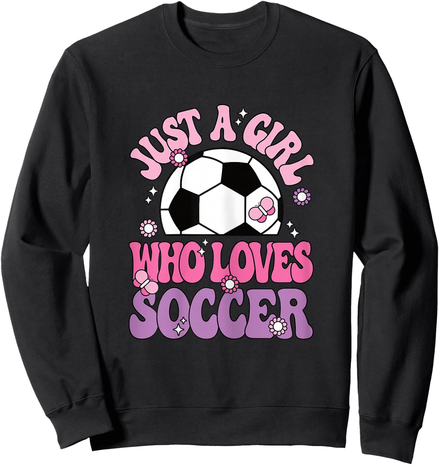 Just A Girl Who Loves Soccer Cute Soccer Player Girls Kids Sweatshirt - Sweatshirt | Black