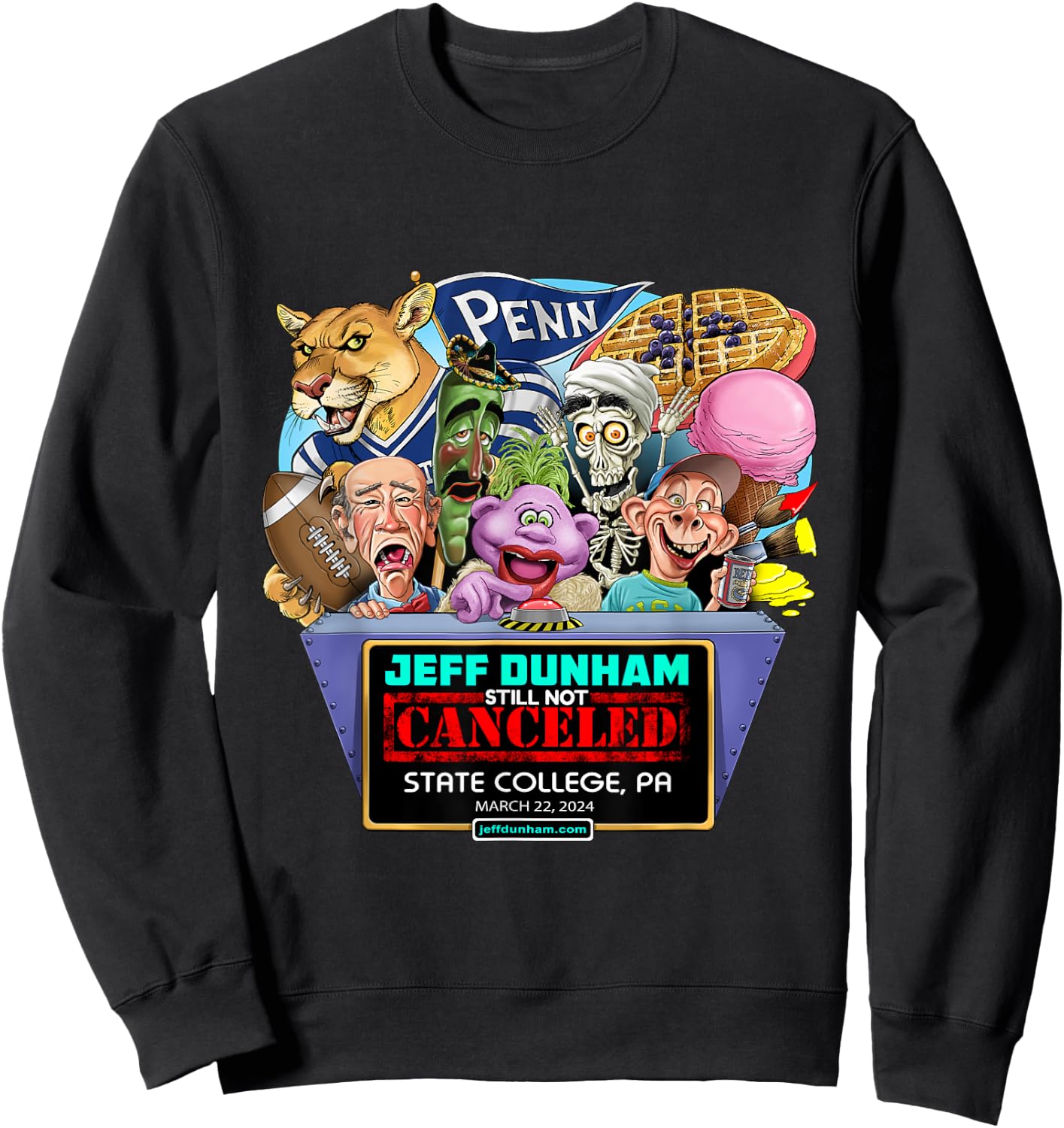 Jeff Dunham State College, PA (2024) Sweatshirt - Sweatshirt | Black