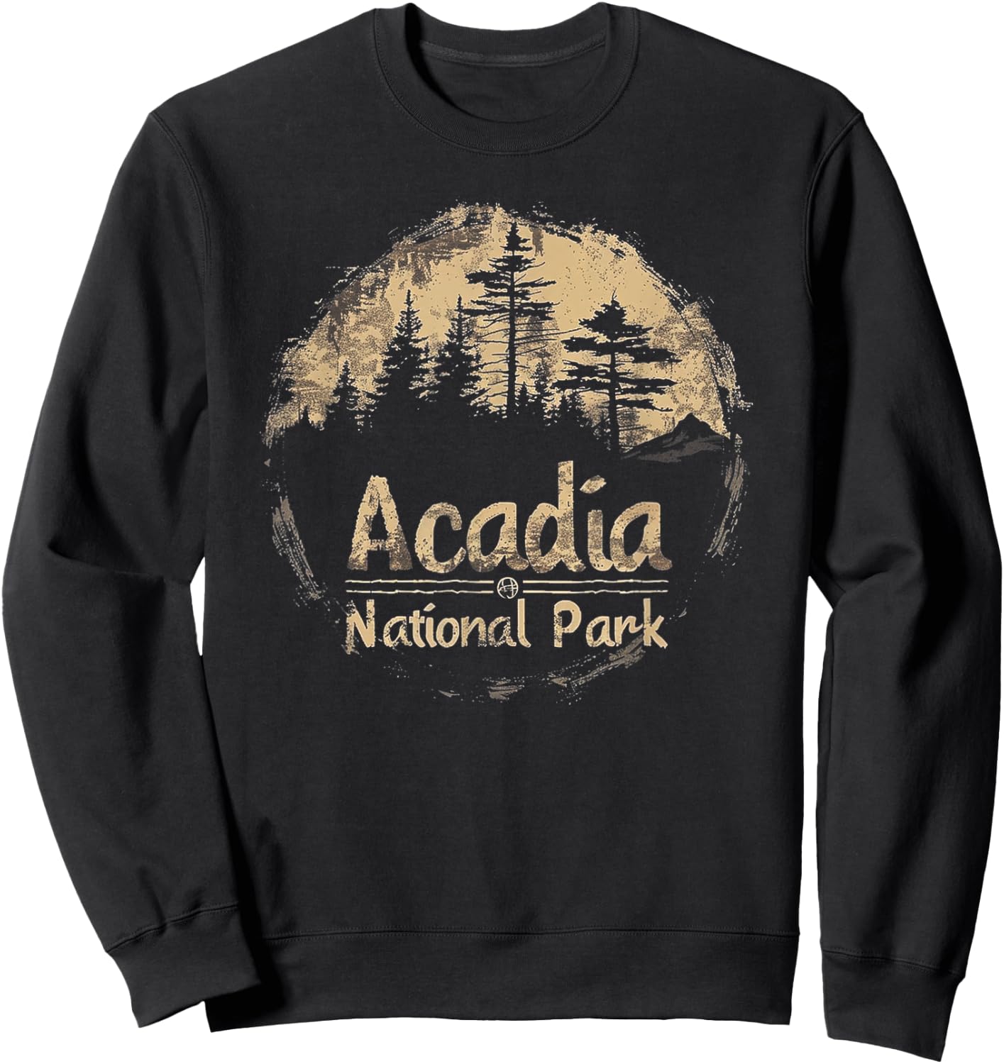 Acadia - US National Park Vintage Men Women Kids Retro Sweatshirt - Sweatshirt | Black